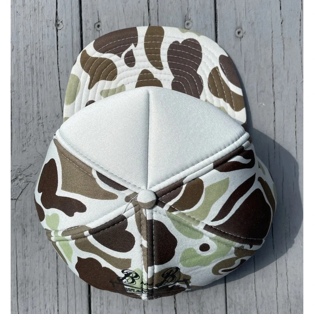 Vintage Nissin Rope Brim‎ Snap Back Trucker Hat Camo Bosch Power Tools